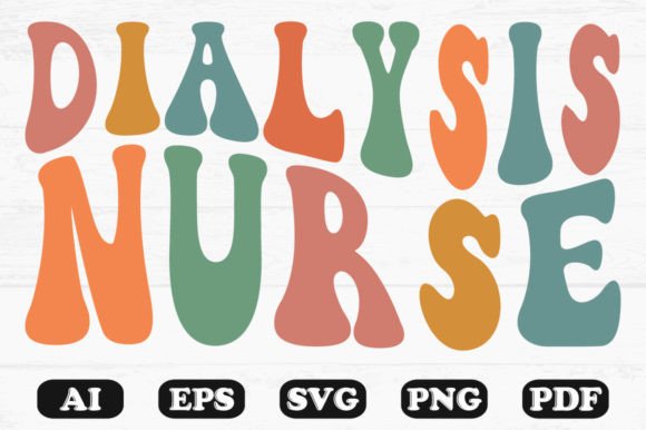 Dialysis Nurse Retro Wavy Svg Designs
