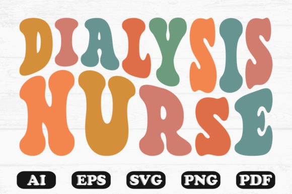 Dialysis Nurse Retro Wavy Svg T-shirt Design