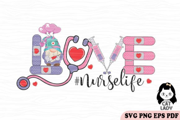 Gnome Nurse Love Valentine SVG PNG Review