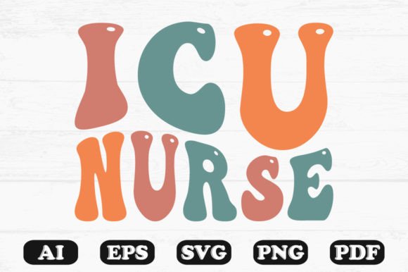 ICU Nurse Retro Wavy SVG T-Shirt Design