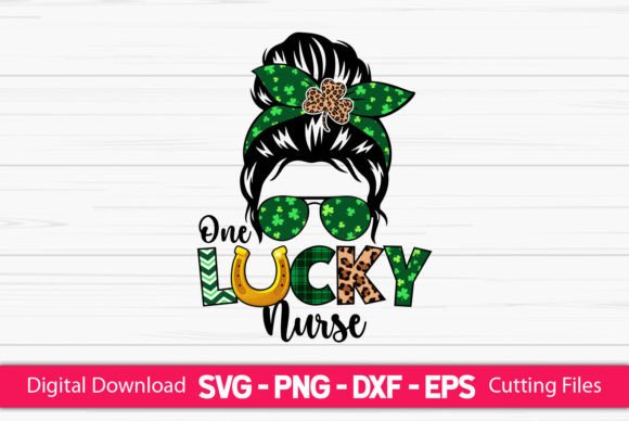 One Lucky Nurse Messy Bun: A Charming Embroidery Design