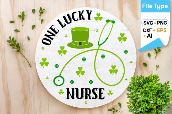 One Lucky Nurse Round Sign SVG Design