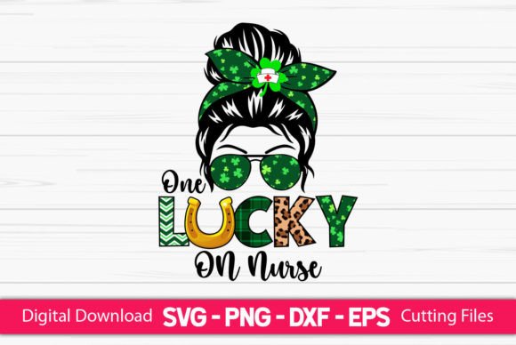One Lucky ON Nurse Messy Bun: A Charming Embroidery Design